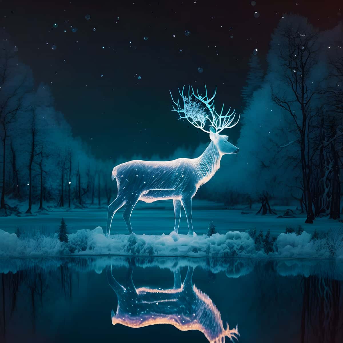 White Deer — Diamond Painting Kit design