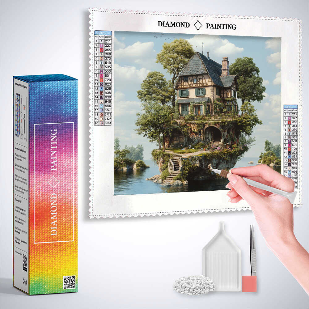 The House on the Dream Island — Diamond Painting Kit, product view 3