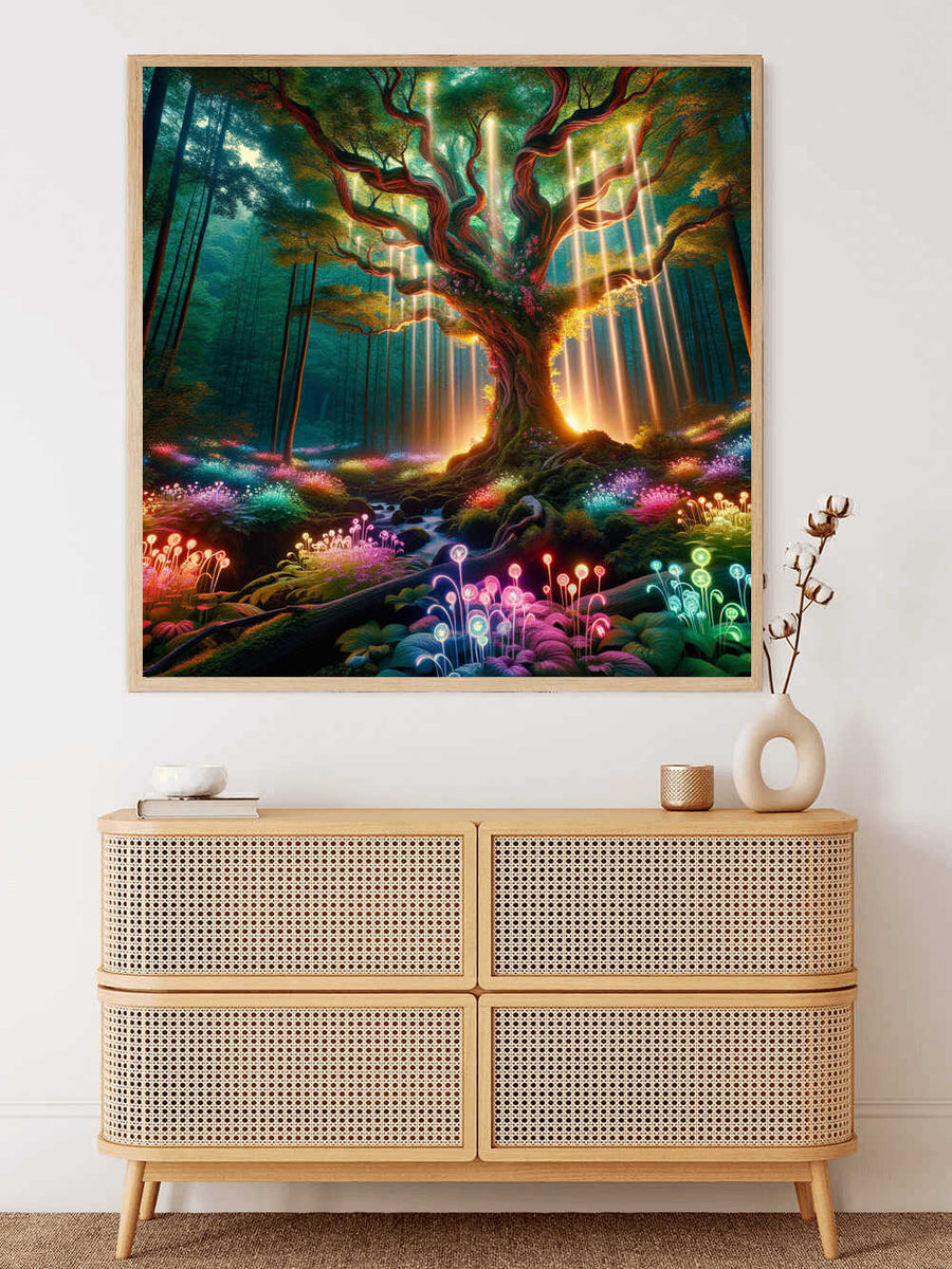 A Mysterious Glow in the Enchanted Forest — Diamond Painting Kit, product view 2
