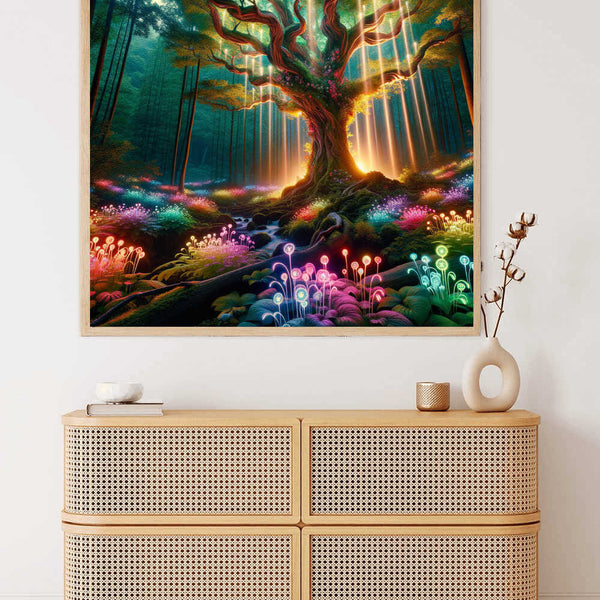 A Mysterious Glow in the Enchanted Forest — Diamond Painting Kit, product view 2