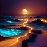 Light path on the beach — AB Diamond Painting Kit design