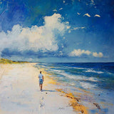 A Beach Walk beside Gentle Waves — Diamond Painting Kit design
