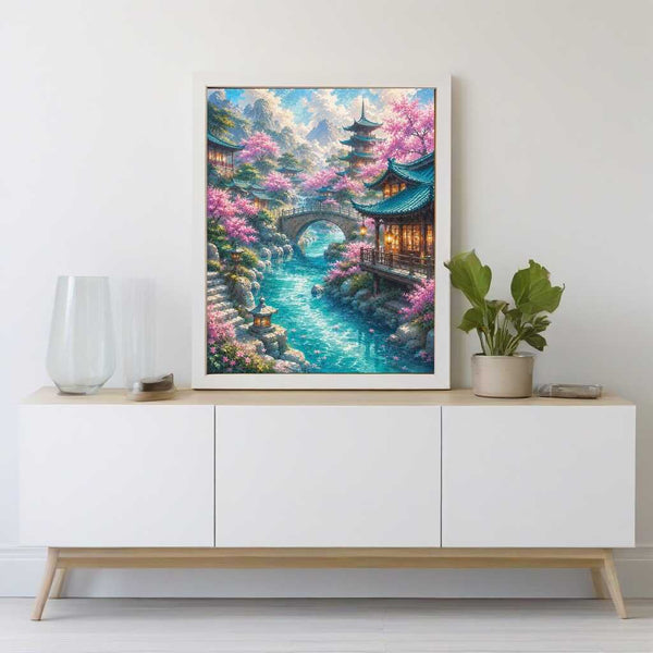 Cherry Blossom Valley — Diamond Painting Kit, product view 2