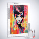 Pop portrait of Audrey Hepburn — Diamond Painting Kit, product view 2