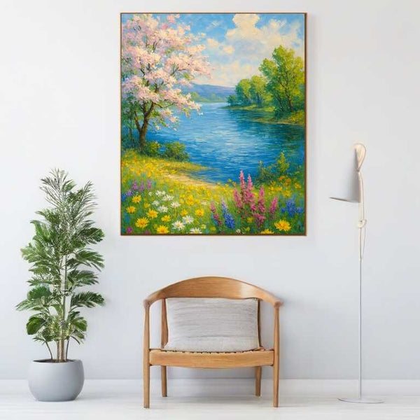 Spring Poetry by the Lake — Diamond Painting Kit, product view 2
