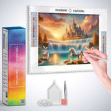 Unicorn Family at the Waterfall — Diamond Painting Kit, product view 3