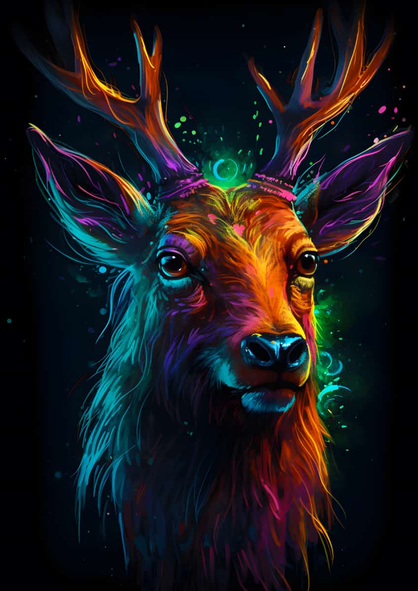 Deer Portrait Dark — Diamond Painting Kit design