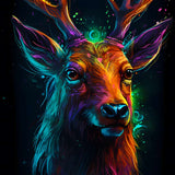 Deer Portrait Dark — Diamond Painting Kit design