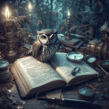 Owl on book — Diamond Painting Kit design