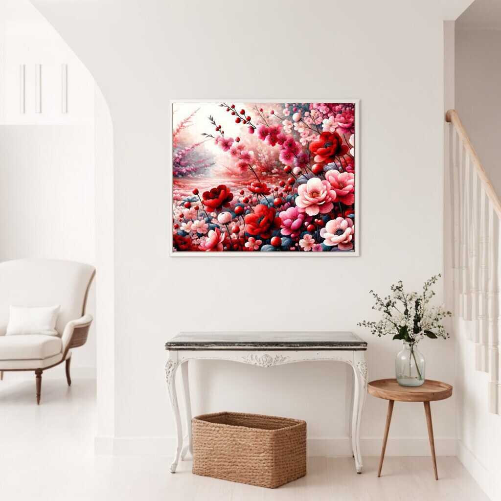 Red Blossom Dream — Diamond Painting Kit, product view 2