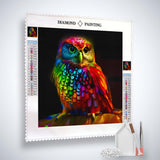 Owl frontal at night — AB Diamond Painting Kit, product view 2