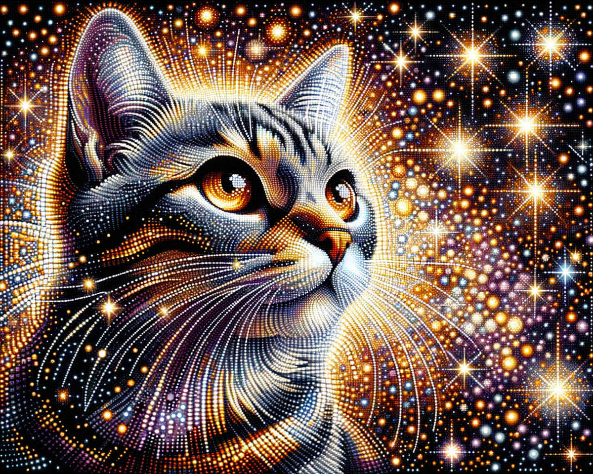 The Spotted Cat — Diamond Painting Kit design