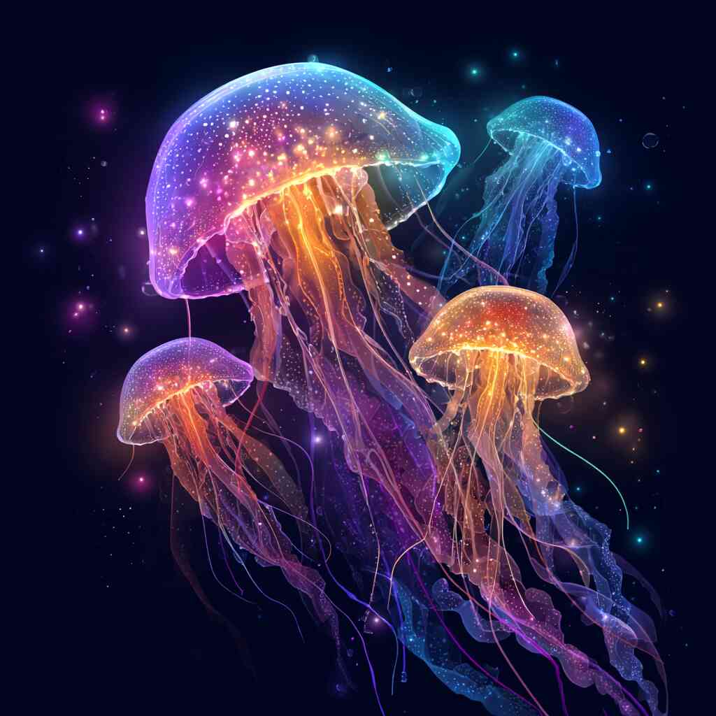 Glowing Jellyfish Dreams — Diamond Painting Kit design