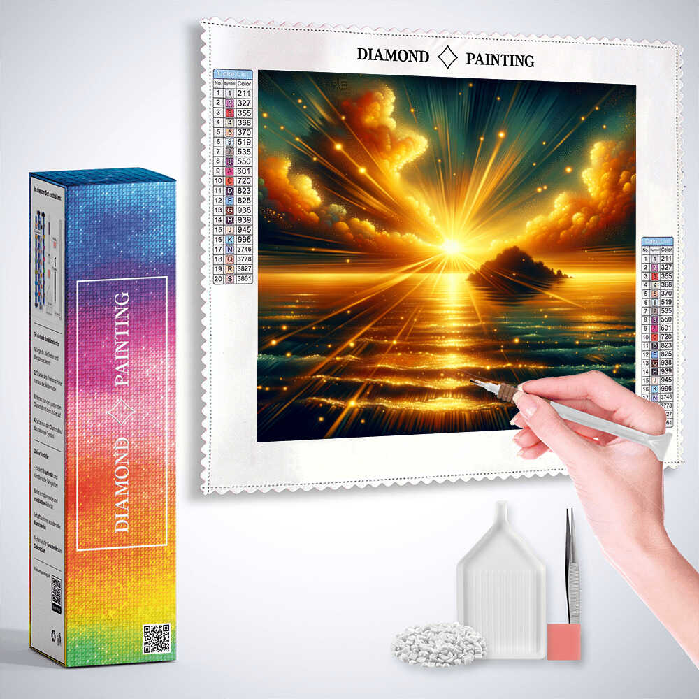 Dreamlike sunset — Diamond Painting Kit, product view 3
