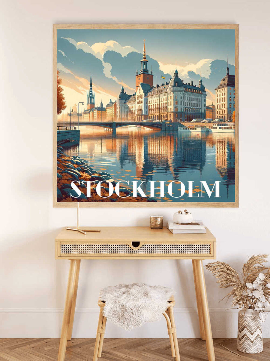 Autumn glow over Stockholm — Diamond Painting Kit, product view 2