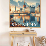 Autumn glow over Stockholm — Diamond Painting Kit, product view 2