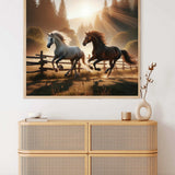 Two Horses Running Free — Diamond Painting Kit, product view 2