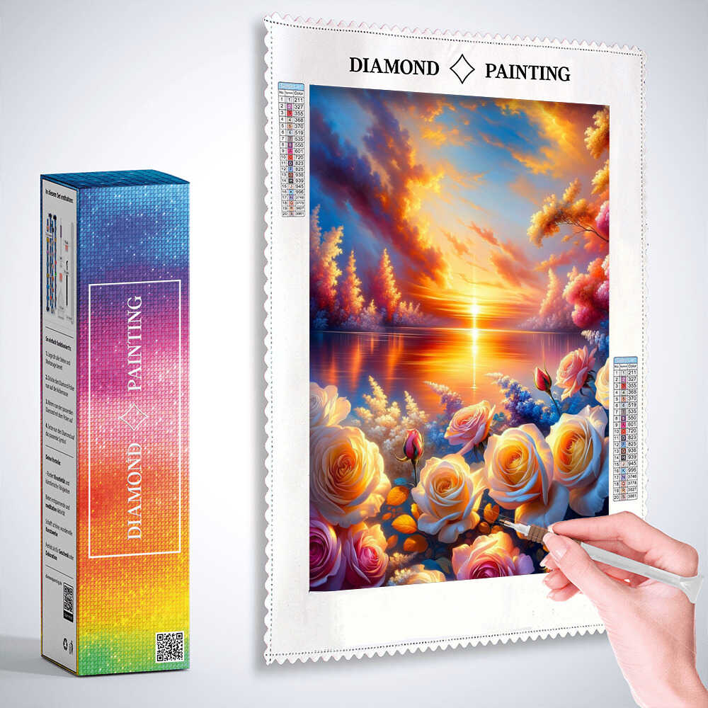 Rose Island Sunset — Diamond Painting Kit, product view 3