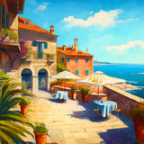 Terrace by the sea — Diamond Painting Kit design