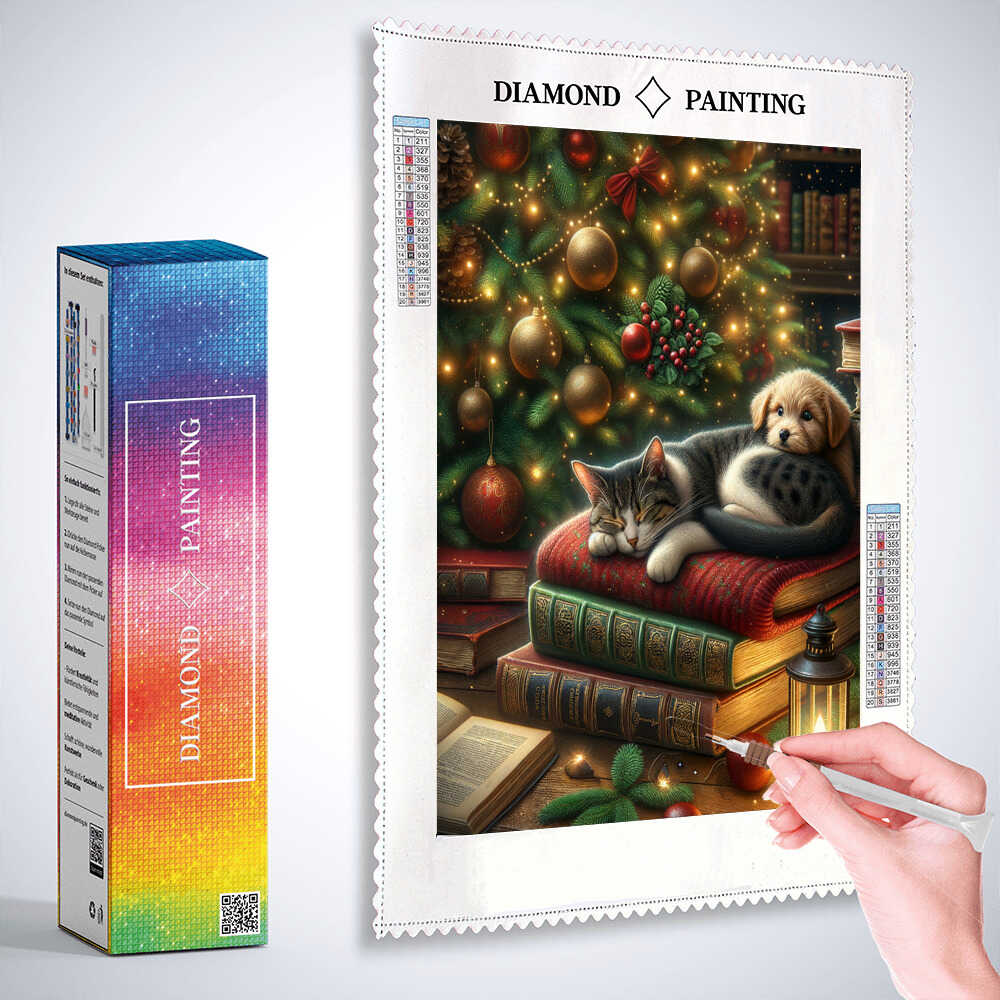 Book series dog and cat — Diamond Painting Kit, product view 3