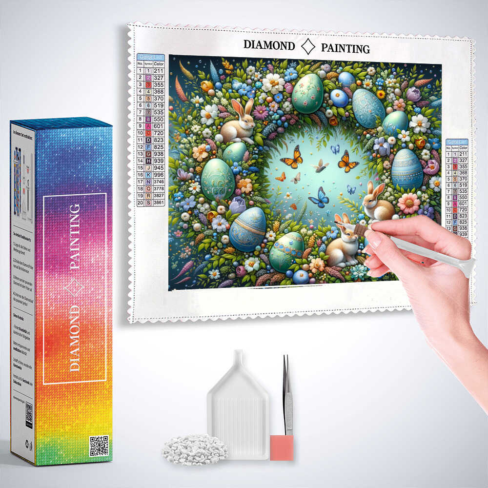 Easter Egg Wreath — Diamond Painting Kit, product view 3