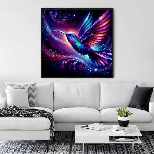 Hummingbird, Colorful — Diamond Painting Kit, product view 2