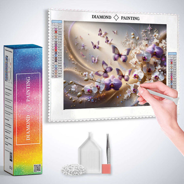 Butterflies and an Orchid — Diamond Painting Kit, product view 3