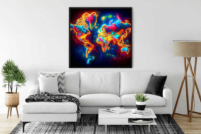 The Luminous World Map — Diamond Painting Kit, product view 2