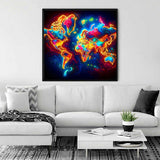 The Luminous World Map — Diamond Painting Kit, product view 2