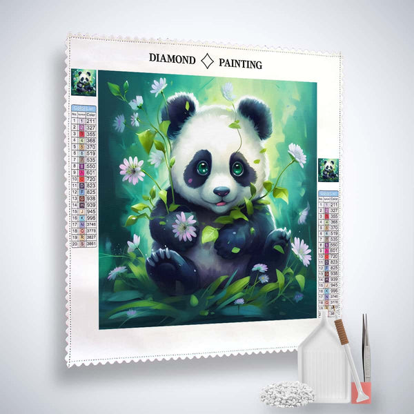 Panda eats — Diamond Painting Kit, product view 2