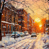 Winter Radiance at Dusk — Diamond Painting Kit design