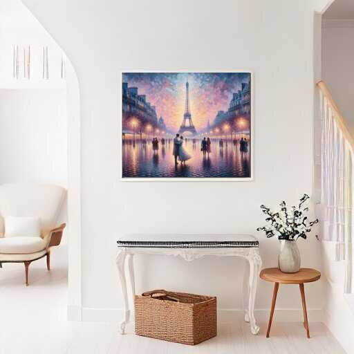 Romance at the Eiffel Tower in Paris — Diamond Painting Kit, product view 2