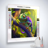 Green Chameleon — Diamond Painting Kit, product view 2