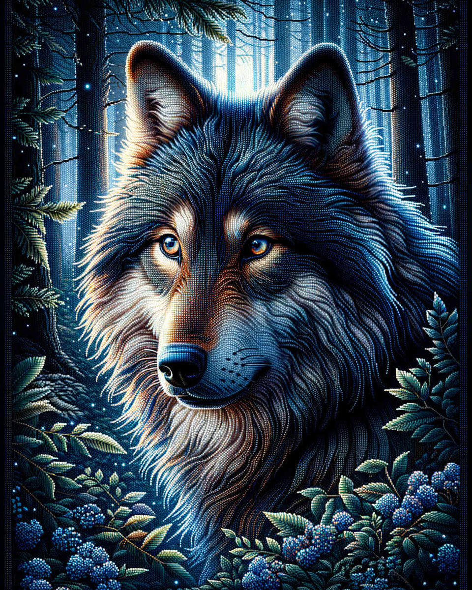 Color impression loving wolf — Diamond Painting Kit design