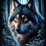 Color impression loving wolf — Diamond Painting Kit design