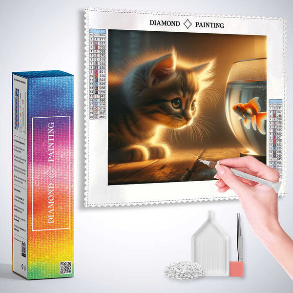 Cat Goldfish — Diamond Painting Kit, product view 3