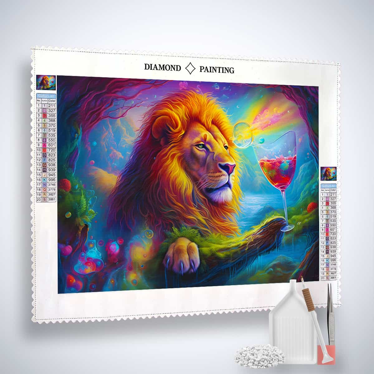 Lion Game — AB Diamond Painting Kit, product view 2