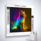 Neon cat in space — AB Diamond Painting Kit, product view 2