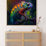 Colorful chameleon in the rain — AB Diamond Painting Kit, product view 3