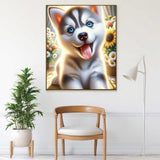 Husky puppy happy — Diamond Painting Kit, product view 2