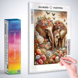 Flowery Elephants — Diamond Painting Kit, product view 3