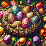 Easter Nest with Tulips — Diamond Painting Kit design