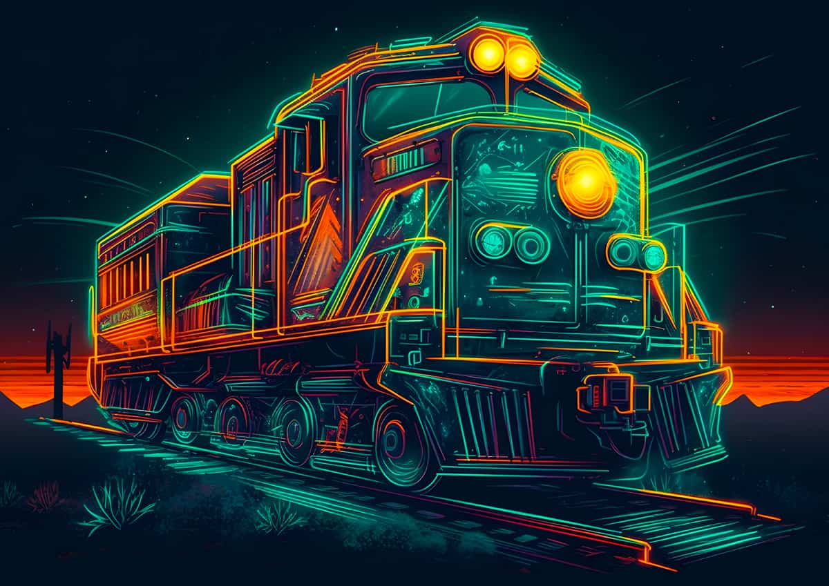 Train at night in the light — AB Diamond Painting Kit design
