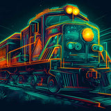 Train at night in the light — AB Diamond Painting Kit design
