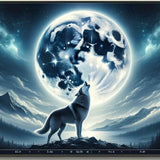 Wolf Howling at the Full Moon — Diamond Painting Kit design