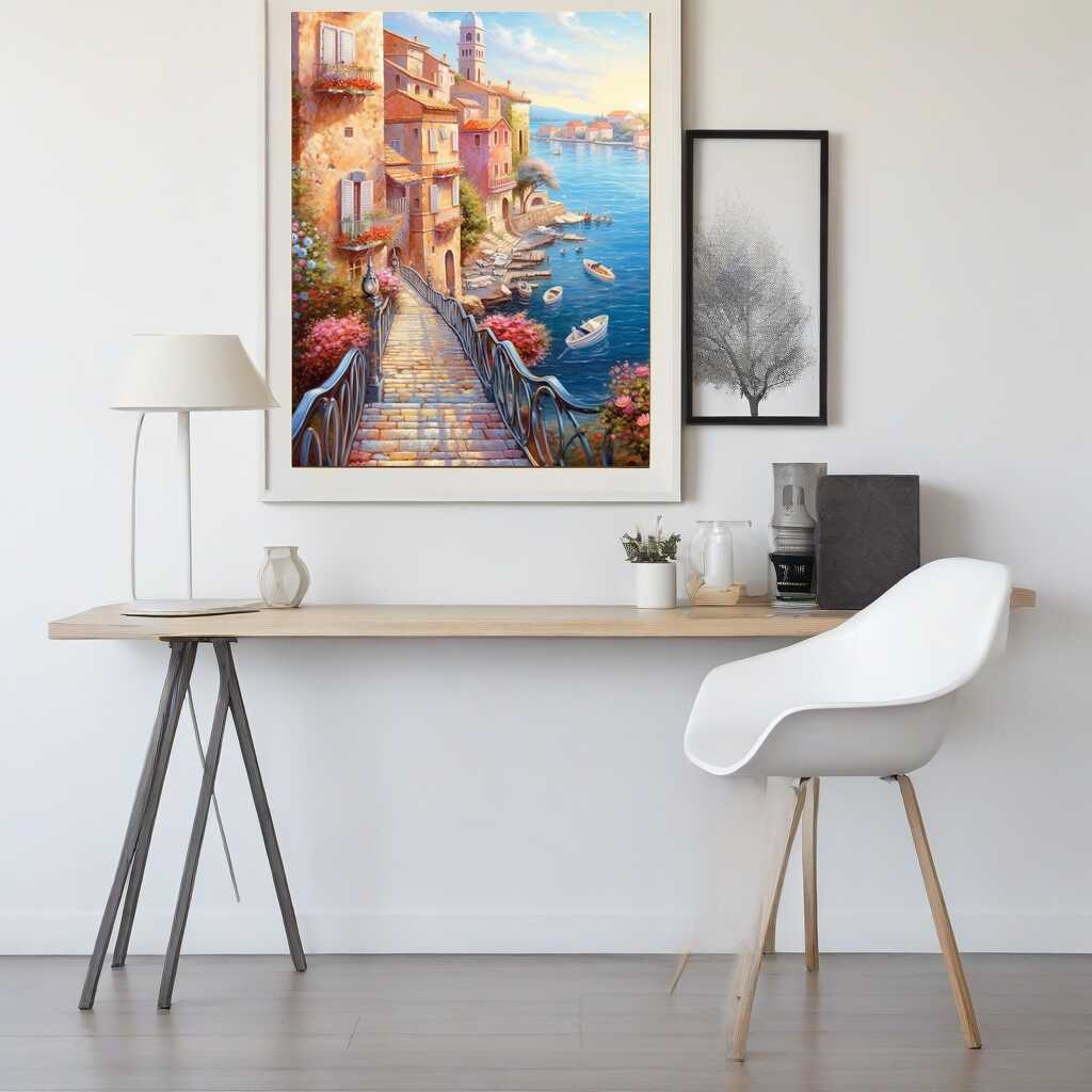 A Bridge by the Mediterranean Sea — Diamond Painting Kit, product view 2