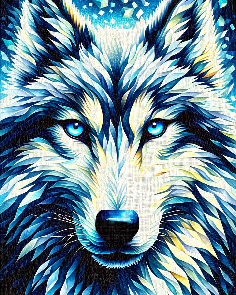 Color impression impressive wolf — Diamond Painting Kit design