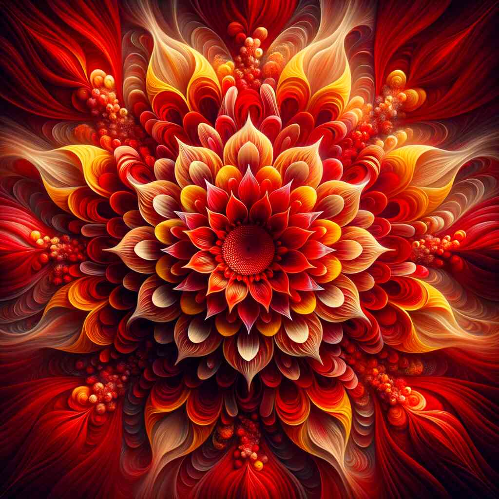 Mandala red flower — Diamond Painting Kit design