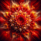 Mandala red flower — Diamond Painting Kit design