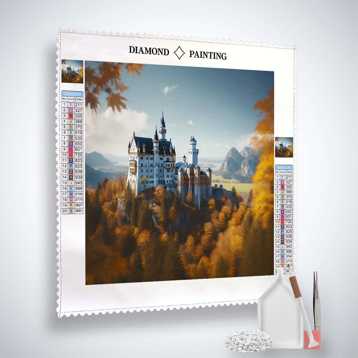 Neuschwanstein Castle — Diamond Painting Kit, product view 2